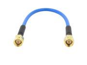 Unique Bargains SMA Male to Male Plug Pigtail Semi Flexible Jumper Cable Cord 20cm Blue
