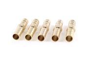 Unique Bargains 5pcs Brass Equal 8mm Air Water Fuel Hose Barbed Straight Fitting Adapter