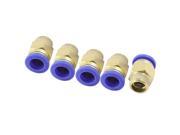 Unique Bargains 5Pcs Pneumatic Push In Tube OD 12mm x 3 8 PT Thread Connector Quick Fitting
