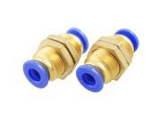 Unique Bargains 2pcs 14mm Male Thread 6mm OD Tube Push In Quick Couplers