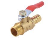 Unique Bargains 1 4 PT Male Threaded to 10mm Barb Hose Lever Handle Brass Ball Valve