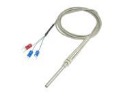 Liquid Measuring 50mm x 5mm PT100 Type Earth Thermocouple Probe 1.5 Meter 4.9ft