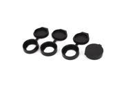 4 Pcs Black Rubber Waterproof Dust Resistant Aviation Connector Plug Shell Cover