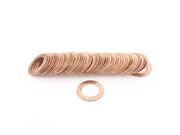 Unique Bargains 50pcs 14mmx22mmx1mm Copper Flat Washer Ring Seal Fitting Gaskets