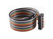 Unique Bargains 2.54mm Pitch 20 Pin 20 Way F F Connector IDC Flat Rainbow Ribbon Cable 48cm