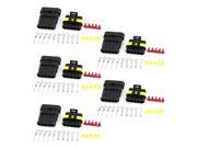 Unique Bargains Wire Connector Plug 5 Pins Waterproof Electrical Car Motorcycle HID 5 Set