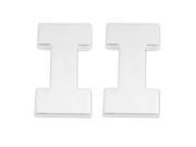 Unique Bargains 2 Pcs Adhesive Plastic Letter I Car Side 3D Emblem Badge Ornament Silver Tone