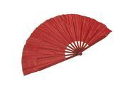 Unique Bargains Plastic Ribs Flutter Fabric Chinese Folk Dancing Hand Fan Red