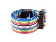 2.54mm Pitch 16Pin 16 Way F F Connector IDC Flat Rainbow Ribbon Cable 48cm 1.6ft