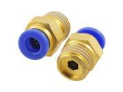 Unique Bargains 1 4 Male Thread to 6mm OD Tube Push In Quick Fittings 2pcs