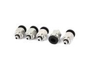 Unique Bargains 5 Pieces M5 Male Thread to 6mm Hole Tube Connect Straight Quick Fittings
