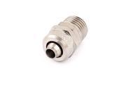Unique Bargains 8mm x 1 4 PT Male Threaded Metal Adapter Hose Quick Joint Adapter Silver Tone