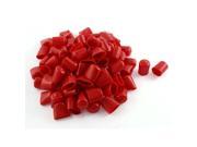 Unique Bargains 100Pcs Red Soft Plastic PVC Insulated End Sleeves Caps Cover 20mm Dia