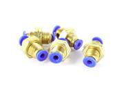 Unique Bargains 5 x Straight Type 12mm Male Threaded to 4mm Tube Push In Quick Fitting Coupler