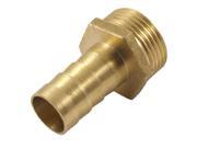 Unique Bargains 25.7mm Thread 15.6mm Air Hose Barb Fitting Straight Brass Coupling Adapter