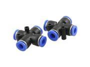 Unique Bargains 6mm to 6mm 4 Way Splitter Push in Connector Pneumatic Fittings 2pcs