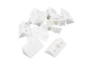 Unique Bargains 10 Pcs Chair Door Cabinet Plastic Right Angle Brackets Corner Braces White