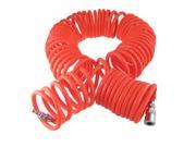 10mm x 6.5mm Polyurethane PU Recoil Air Hose Tube Orange Red 15M 49 Ft