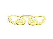 Unique Bargains Car Auto Self Adhesive Flying Angel Wings Emblem Sticker Gold Tone