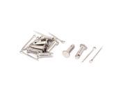 M4x12mm Flat Head Metal Round Clevis Pins Fastener Silver Tone 8Sets