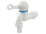 Unique Bargains Bathroom 10mm Water Outlet Hole Single Handle Water Tap White
