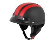 Unique Bargains Plastic Case Foam Inner Motorcycle Skull Cap Half Safety Helmet Red Black