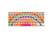 Unique Bargains Rainbow Print Soft Silicone Keyboard Film Cover Orange for Apple MacBook Air 13