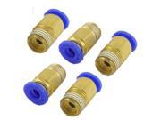 4mm Hole 1 8 PT Thread Straight Push in Tube Pneumatic Quick Fitting 5 Pcs