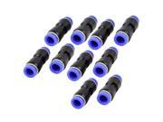 10 Pcs 10mm to 10mm One Touch Piping Joint Quick Fittings Black Blue