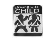 Auto Truck Driving with Child Vinyl Decal Sticker Black Silver Tone
