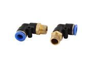 Unique Bargains 8mm OD Tube to 13mm Male Thread Pneumatic Elbow Connector Quick Fitting 2 Pcs