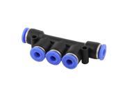 Unique Bargains 4mm 5 Ports Quick Joint Air Pneumatic Push in Quick Fittings Connector
