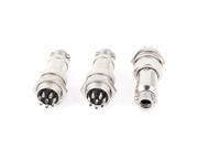 GX16 8 8 Pin 16mm Male to Female Panel Metal Connector Aviation Plug 3Pcs