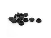 12 Pieces Plastic 10mm Diameter Flush Type Hole Plug Caps Cover Black