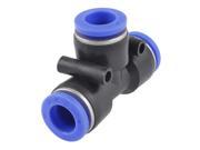 Unique Bargains Air Pneumatic 12mm to 12mm One Touch Connector Tee Shaped Quick Adapter