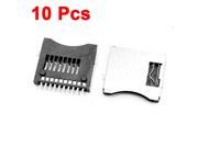 Unique Bargains 10 Pcs Manual Pull Out Type Transflash TF Micro SD Card Sockets 12mm Length