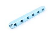 Teal Blue 3 In 6 Out Quick Connect Air Compressor Manifold Block