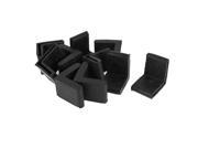 10Pcs Black Rubber L Shaped Furniture Table Angle Iron Foot Covers Pads 40x40mm