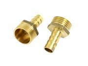 Unique Bargains Brass 1 2 PT Thread 10mm Air Water Hose Barb Fitting Adapter Coupler 2 Pcs