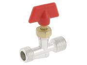 Unique Bargains Metal Handle 1 4 PT Male Thread Brass Ball Valve Pumping Pipe Adapter