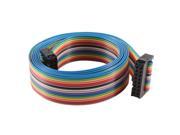 Unique Bargains 2.54mm Pitch 16 Pin 16 Way F F Connector IDC Flat Rainbow Ribbon Cable 118cm