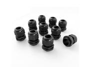 Black Plastic M20 x 1.5 Waterproof Cable Joints 10 Pcs