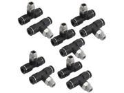 Unique Bargains 10 x Pneumatic 6mm to 1 8 PT Male Thread T Joint One Touch Quick Fittings