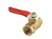 1 4BSP Male to Female Thread Full Port Red Lever Handle Brass Air Ball Valve
