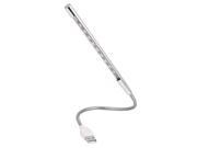 Home Desktop Portable Flexible USB 10 LEDS Light for Notebook Laptop Silver Tone