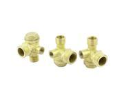 Unique Bargains 3 Pcs 1 2BSP x 3 8BSP x 1 8BSP Thread Air Compressor Fittings Metal Check Valve