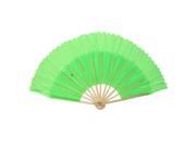 Chinese Style Bamboo Fabric Party Hand Folding Dancing Fan Green