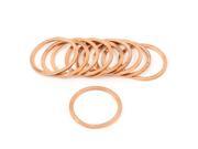 Unique Bargains 10pcs 21 x 25 x 1mm Copper Flat Washers Spacer Gaskets Seal Rings for Industrial