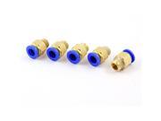 Unique Bargains 5 x Straight Connector Tube 1 4PT Thread OD 2 5 Quick Release Push In Fitting