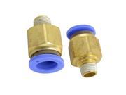 Unique Bargains Air Pneumatic Tube 10mm Push in Connector Fitting 2 Pcs